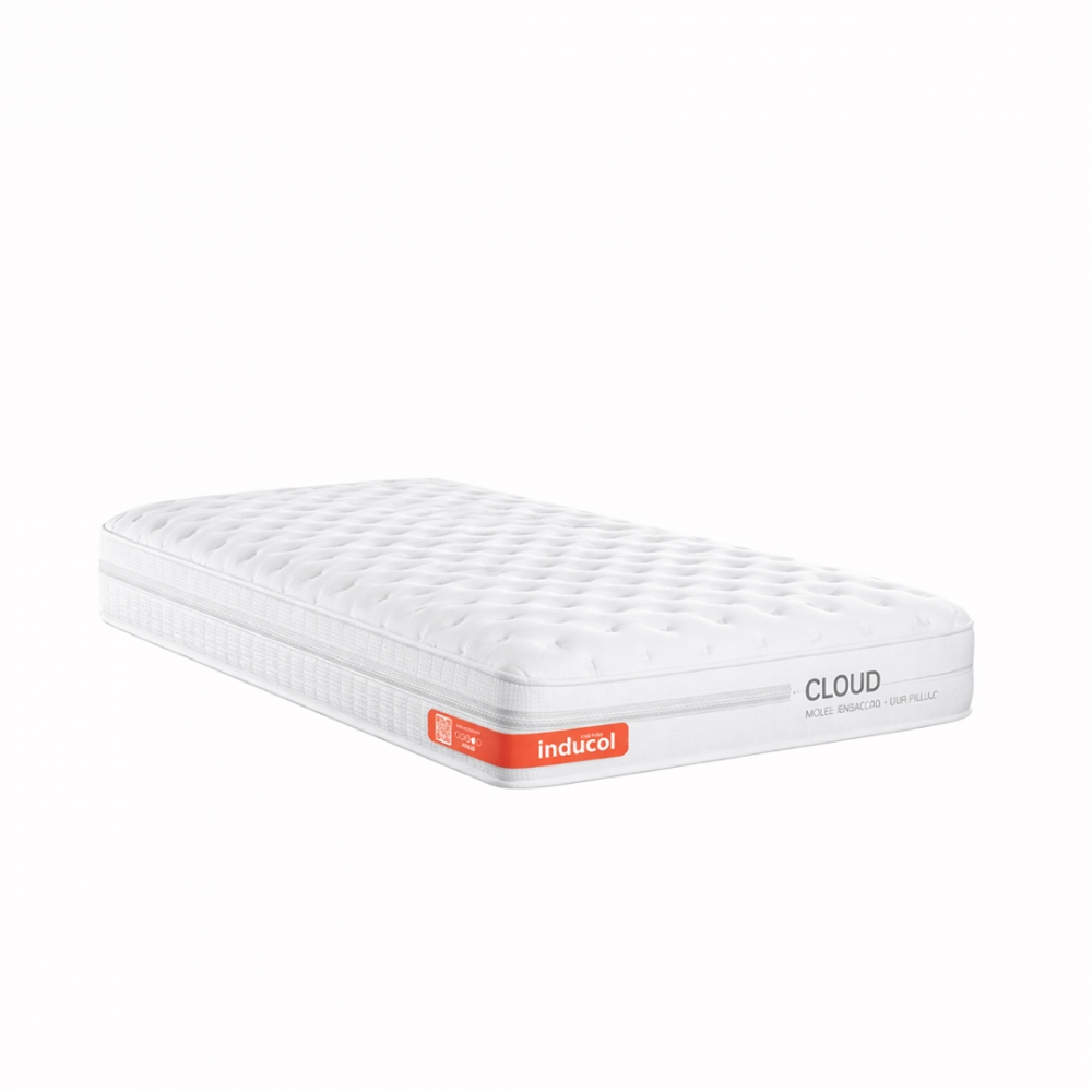 Colchao Solteiro Inducol Cloud 096x203 - Branco