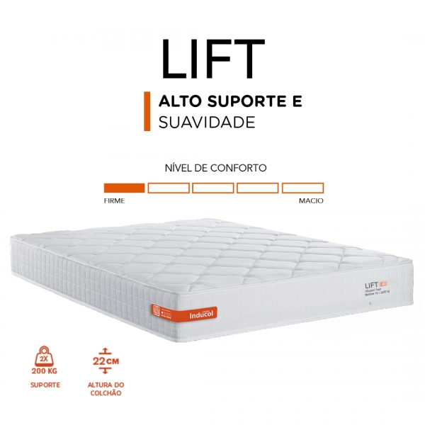 Colchao King Inducol Lift 193x203 - Branco