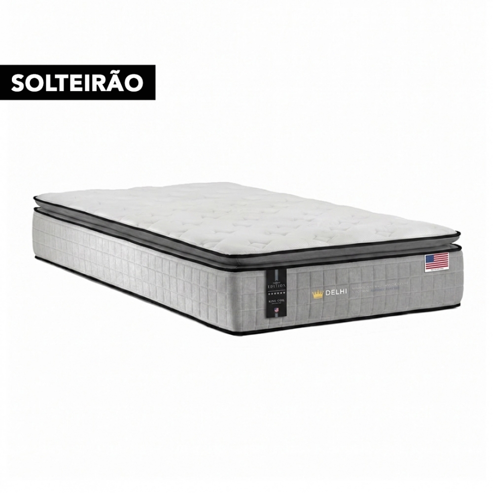 Colchão Solteirão King Koil Delhi 96x203 - Cinza