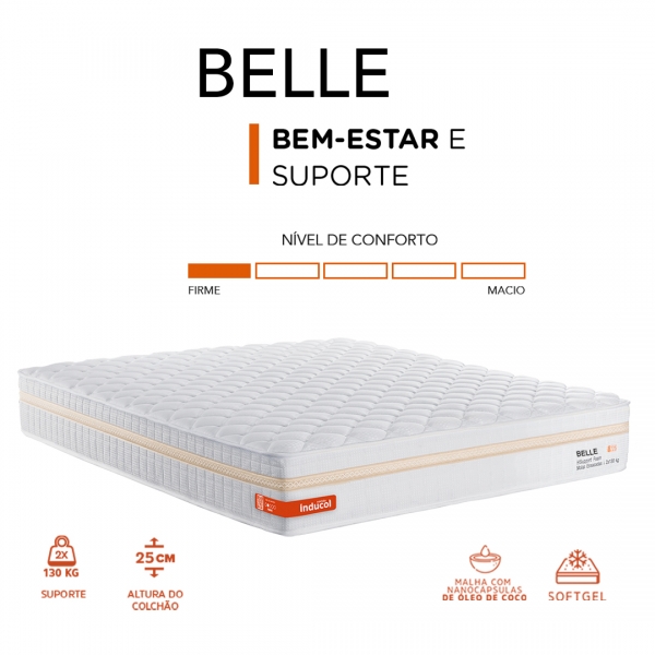 Colchao King Inducol Belle 193x203 - Branco