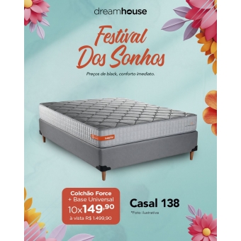 Kit Colchao Casal Inducol Force 138 + Box Univ Boucle Alpes 10 Cinza