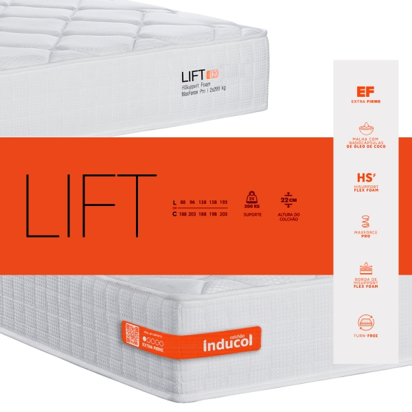 Colchao Solteiro Inducol Lift 96x193 - Branco